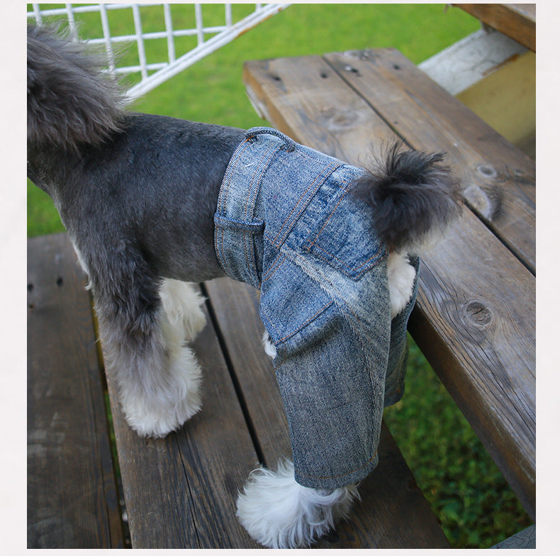 セール 犬 服 デニム パンツ ジーンズ ドッグウェア 犬服 小型犬 オーバーオール カバーオール with WaN
