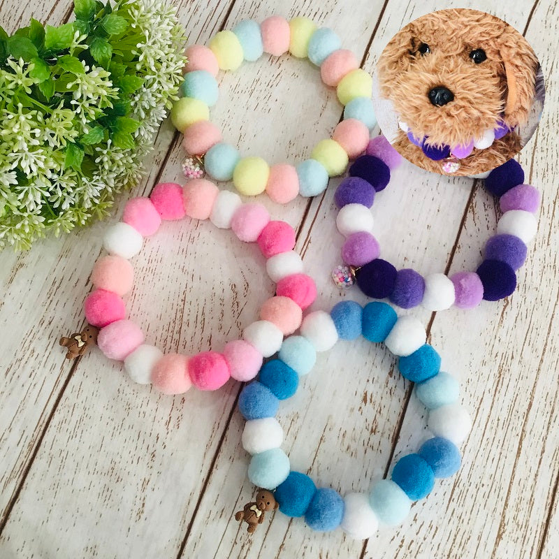 ウィズワン ボンボンチョーカー おすわりくまさん クリアボール ボールネックレス 手作り ハンドメイド 男の子 女の子 おしゃれ with WaN