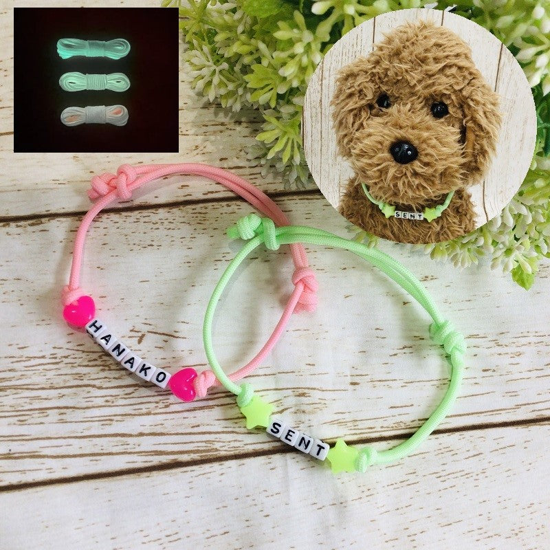 ウィズワン 愛犬のお名前入り うちの子 光る チョーカー ハンドメイド 手作り 犬 猫 男の子 女の子 おしゃれ with WaN