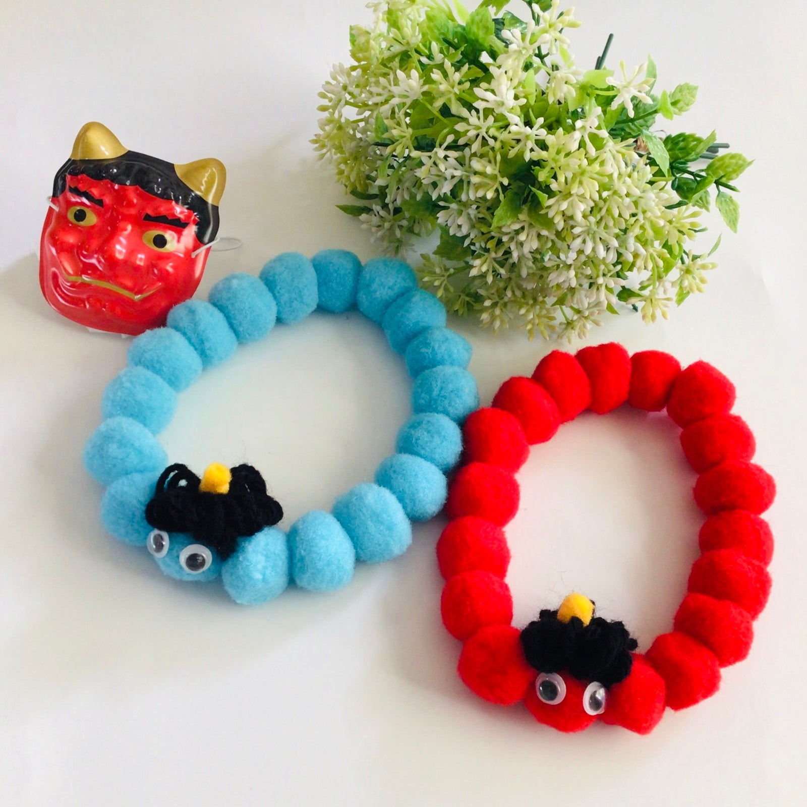 ウィズワン 節分 ボンボンチョーカー 豆まき ハンドメイドイベント 男の子 女の子 おしゃれ with WaN