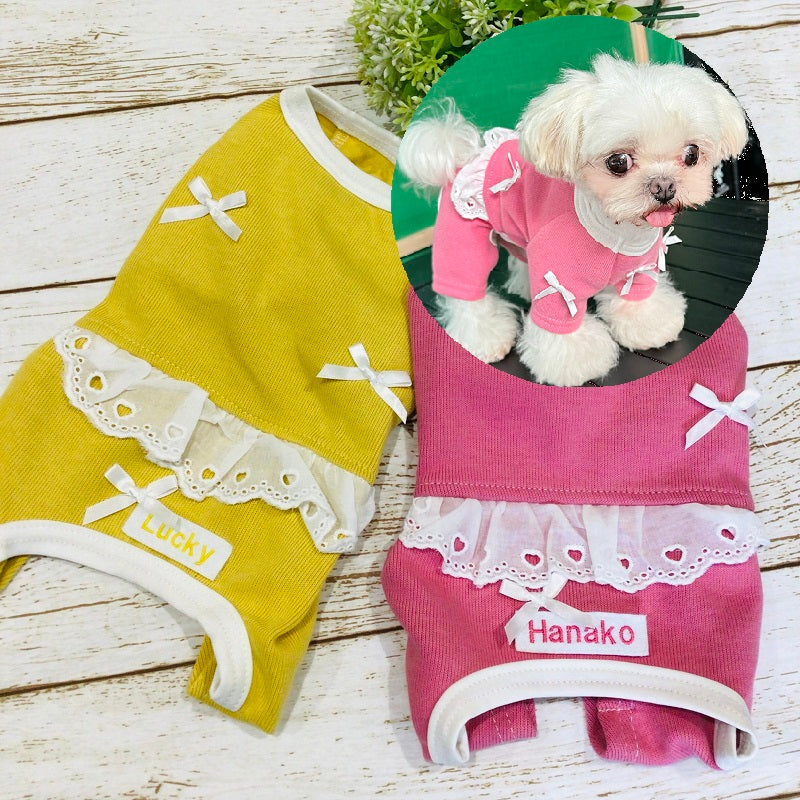 ウィズワン 愛犬のお名前入り ロンパース 犬服 防寒 かわいい つなぎ 男の子 女の子 おしゃれ with WaN