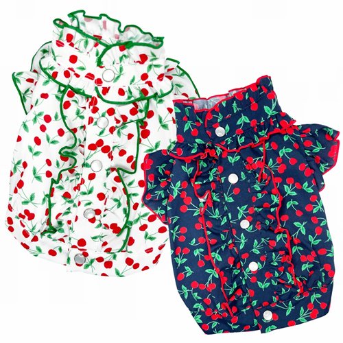 セール ゴッドピバ さくらんぼフリルブラウス かわいい 犬服 男の子 女の子 おしゃれ 春夏秋冬 GODPIVA