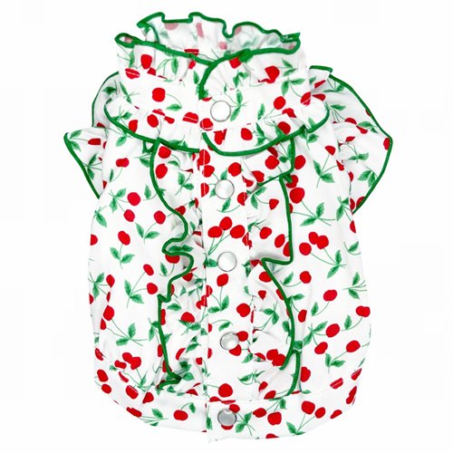 セール ゴッドピバ さくらんぼフリルブラウス かわいい 犬服 男の子 女の子 おしゃれ 春夏秋冬 GODPIVA