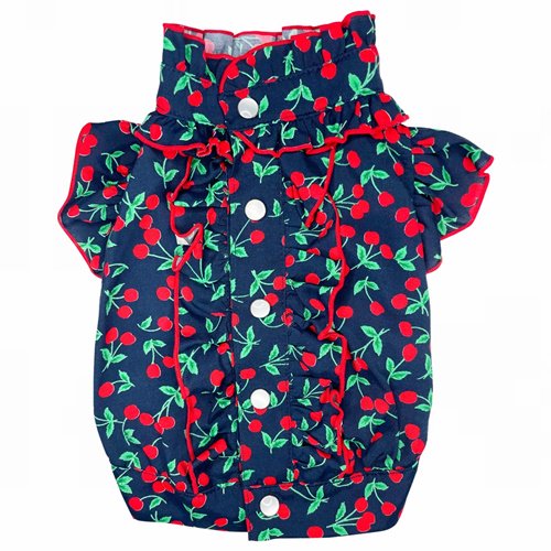 セール ゴッドピバ さくらんぼフリルブラウス かわいい 犬服 男の子 女の子 おしゃれ 春夏秋冬 GODPIVA