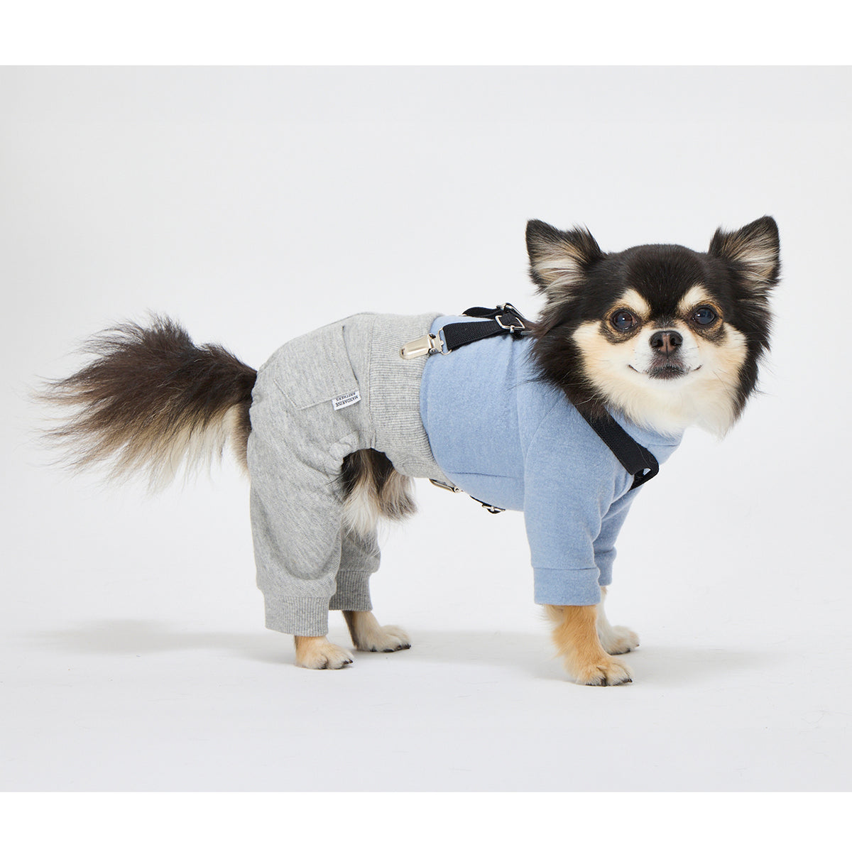 NEW マンダリンブラザーズ サスペンダーパンツ スウェットパンツ 本革 背あて レイヤードスタイル ドッグウェア 冬 男の子 女の子 おしゃれ MANDARINE BROTHERS