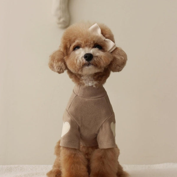 セール ウィズワン ハイネックTシャツ 防寒 伸縮 ハート 犬 服 ドッグウェア 猫 犬服 おしゃれ 男の子 女の子 with WaN