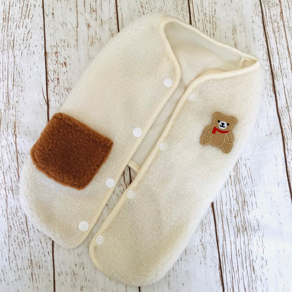 ウィズワン うちの子 名前入り ボアベスト 背中開き あたたかい ハンドメイド 犬 猫 男の子 女の子 おしゃれ with WaN