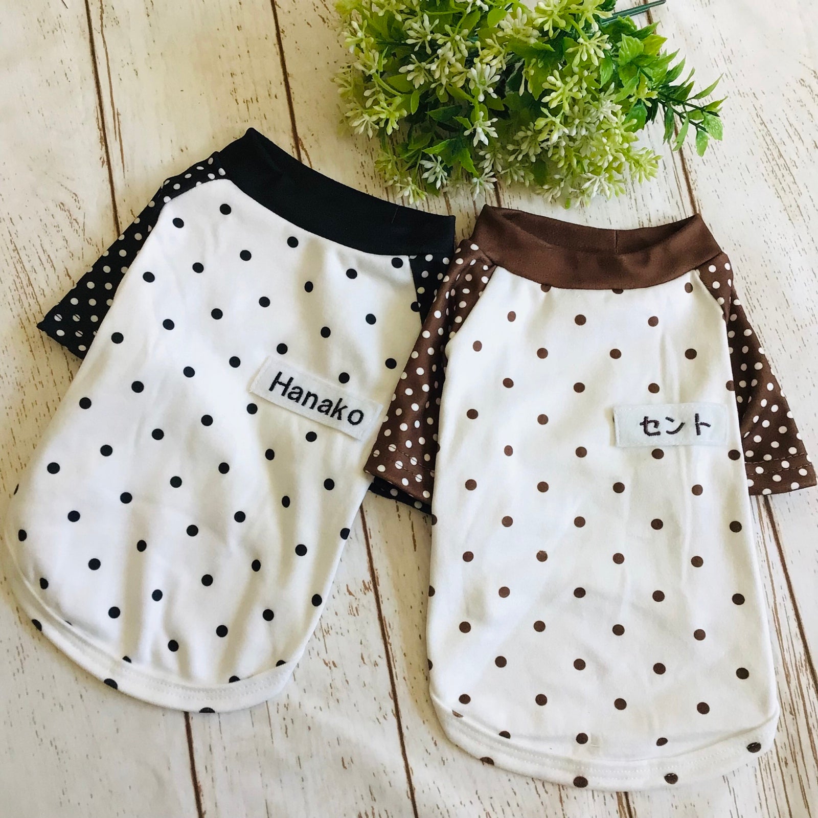 ウィズワン うちの子 名前入り Tシャツ 水玉 ハンドメイド 犬 猫 男の子 女の子 おしゃれ with WaN サブ画像