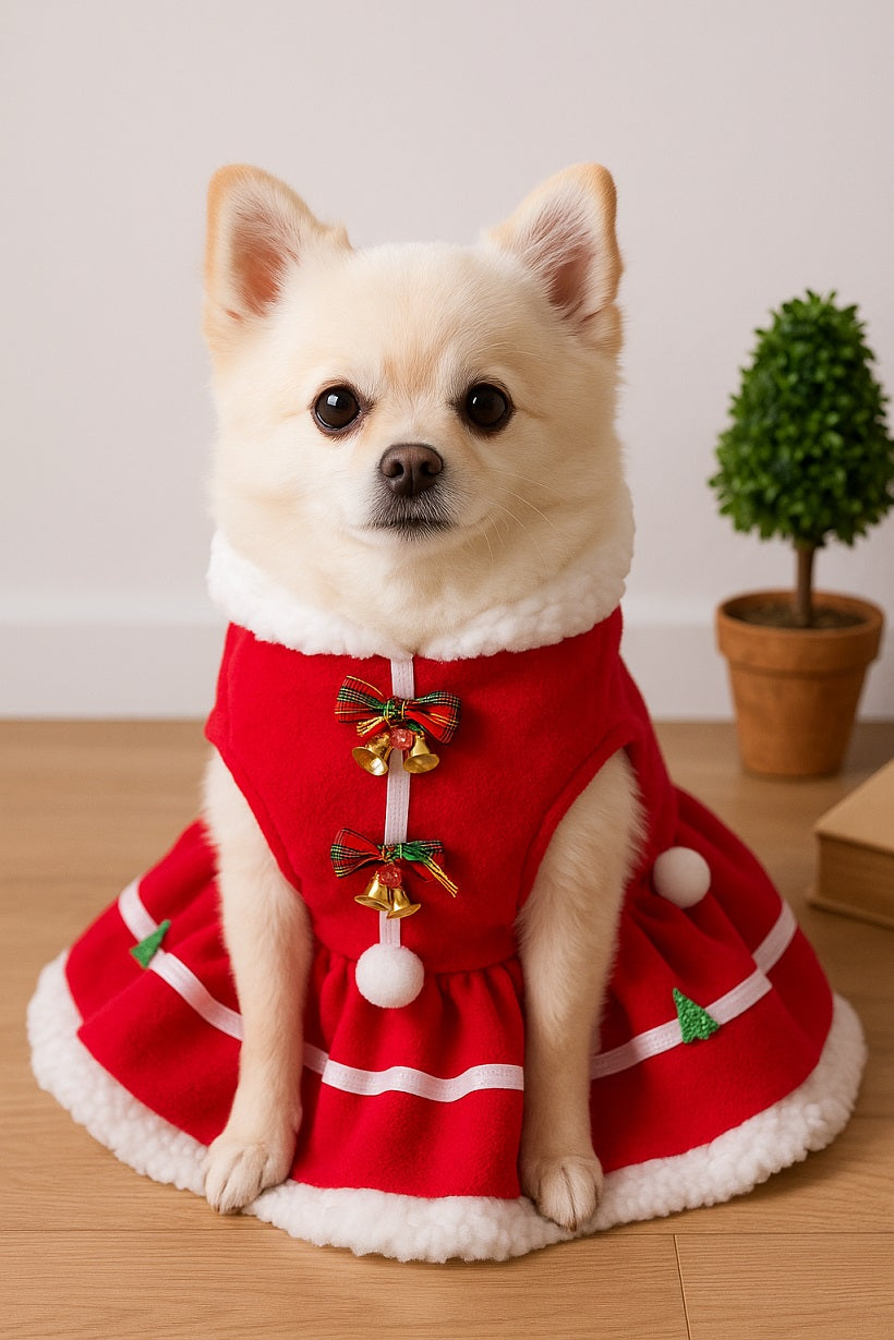 ウィズワン クリスマス 犬 ワンピース サンタクロース イベント 猫 犬服 おしゃれ 男の子 女の子 with WaN メイン画像
