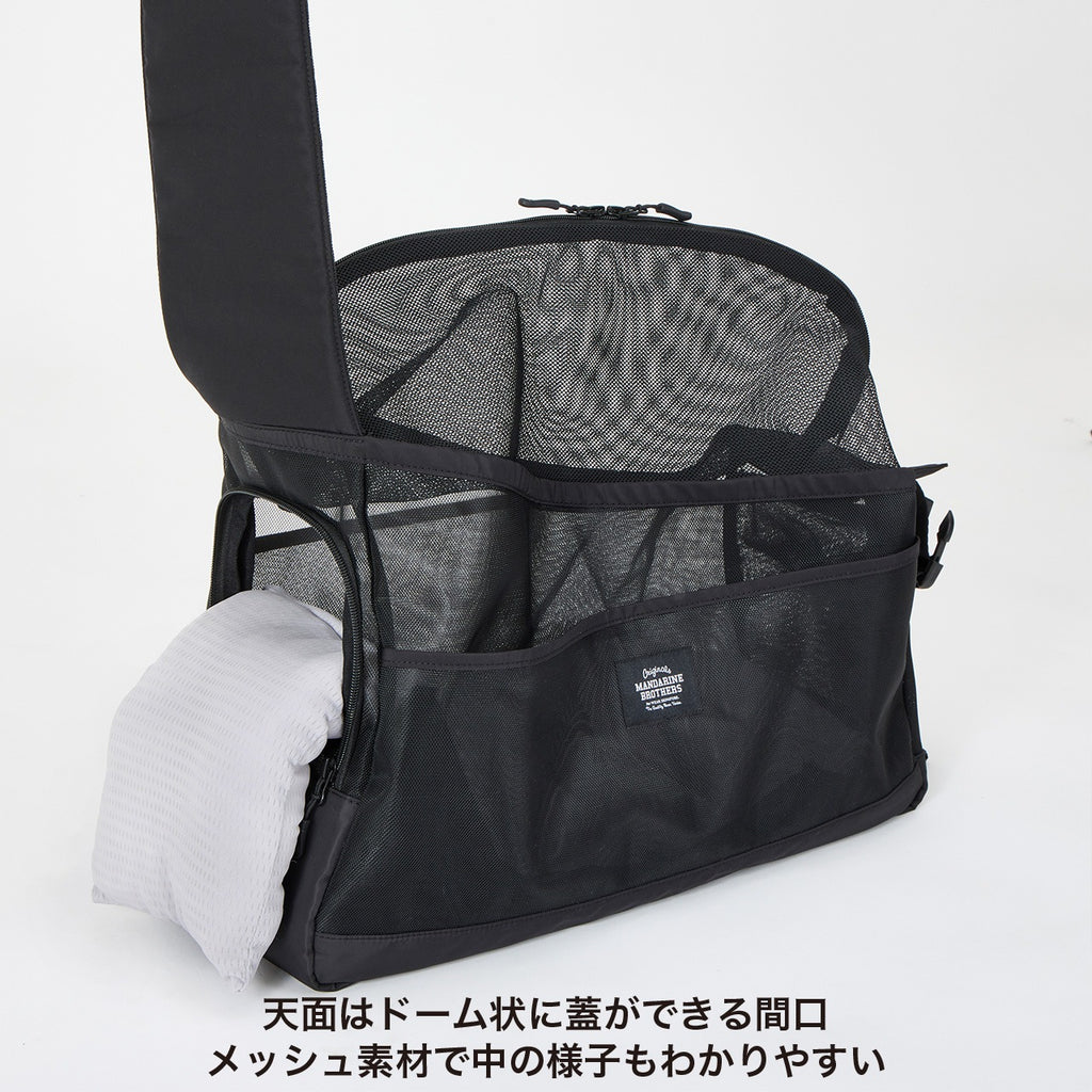 セール マンダリンブラザーズ 接触冷感マット付き メッシュショルダーバッグ 夏用 オールメッシュ キャリーバッグ 底板付き ドッグスリング 犬 男の子 女の子 おしゃれ MANDARINE BROTHERS