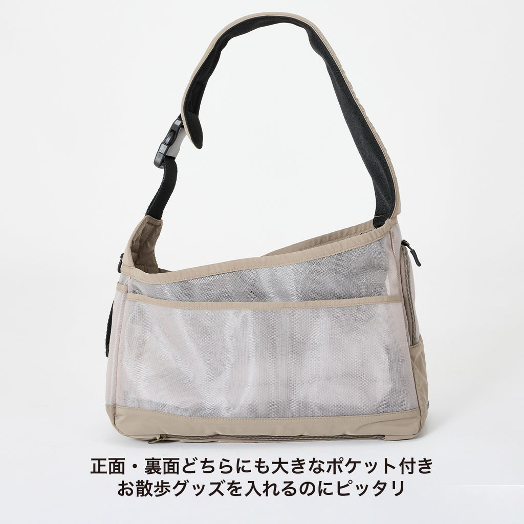セール マンダリンブラザーズ 接触冷感マット付き メッシュショルダーバッグ 夏用 オールメッシュ キャリーバッグ 底板付き ドッグスリング 犬 男の子 女の子 おしゃれ MANDARINE BROTHERS