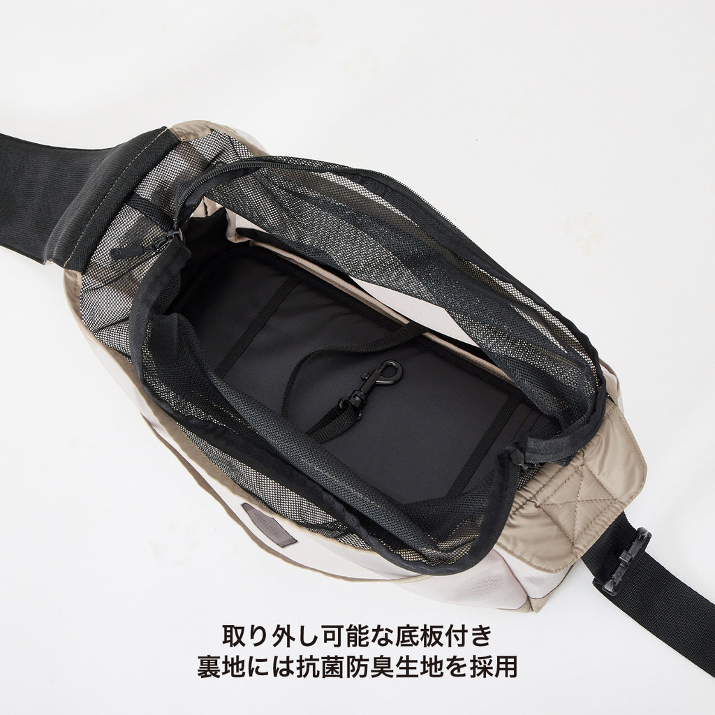 セール マンダリンブラザーズ 接触冷感マット付き メッシュショルダーバッグ 夏用 オールメッシュ キャリーバッグ 底板付き ドッグスリング 犬 男の子 女の子 おしゃれ MANDARINE BROTHERS