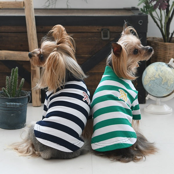 セール アーノルドパーマー クール 虫除け ハイネックボーダーTシャツ 犬服 男の子 女の子 おしゃれ Arnold Palmer メイン画像