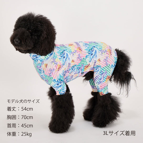 マンダリンブラザーズ スキンタイトスーツマルチプリント UVカット ロンパース つなぎ ドッグウェア 犬服 男の子 女の子 おしゃれ MANDARINE BROTHERS