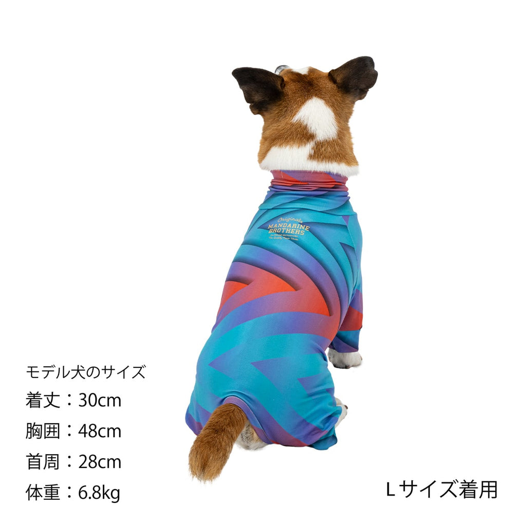 マンダリンブラザーズ スキンタイトスーツマルチプリント UVカット ロンパース つなぎ ドッグウェア 犬服 男の子 女の子 おしゃれ MANDARINE BROTHERS