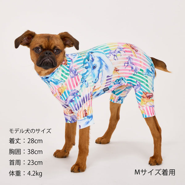 マンダリンブラザーズ スキンタイトスーツマルチプリント UVカット ロンパース つなぎ ドッグウェア 犬服 男の子 女の子 おしゃれ MANDARINE BROTHERS