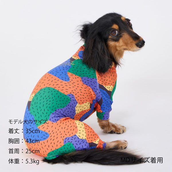 マンダリンブラザーズ スキンタイトスーツマルチプリント UVカット ロンパース つなぎ ドッグウェア 犬服 男の子 女の子 おしゃれ MANDARINE BROTHERS