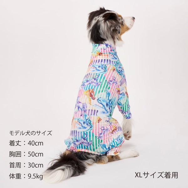 マンダリンブラザーズ スキンタイトスーツマルチプリント UVカット ロンパース つなぎ ドッグウェア 犬服 男の子 女の子 おしゃれ MANDARINE BROTHERS