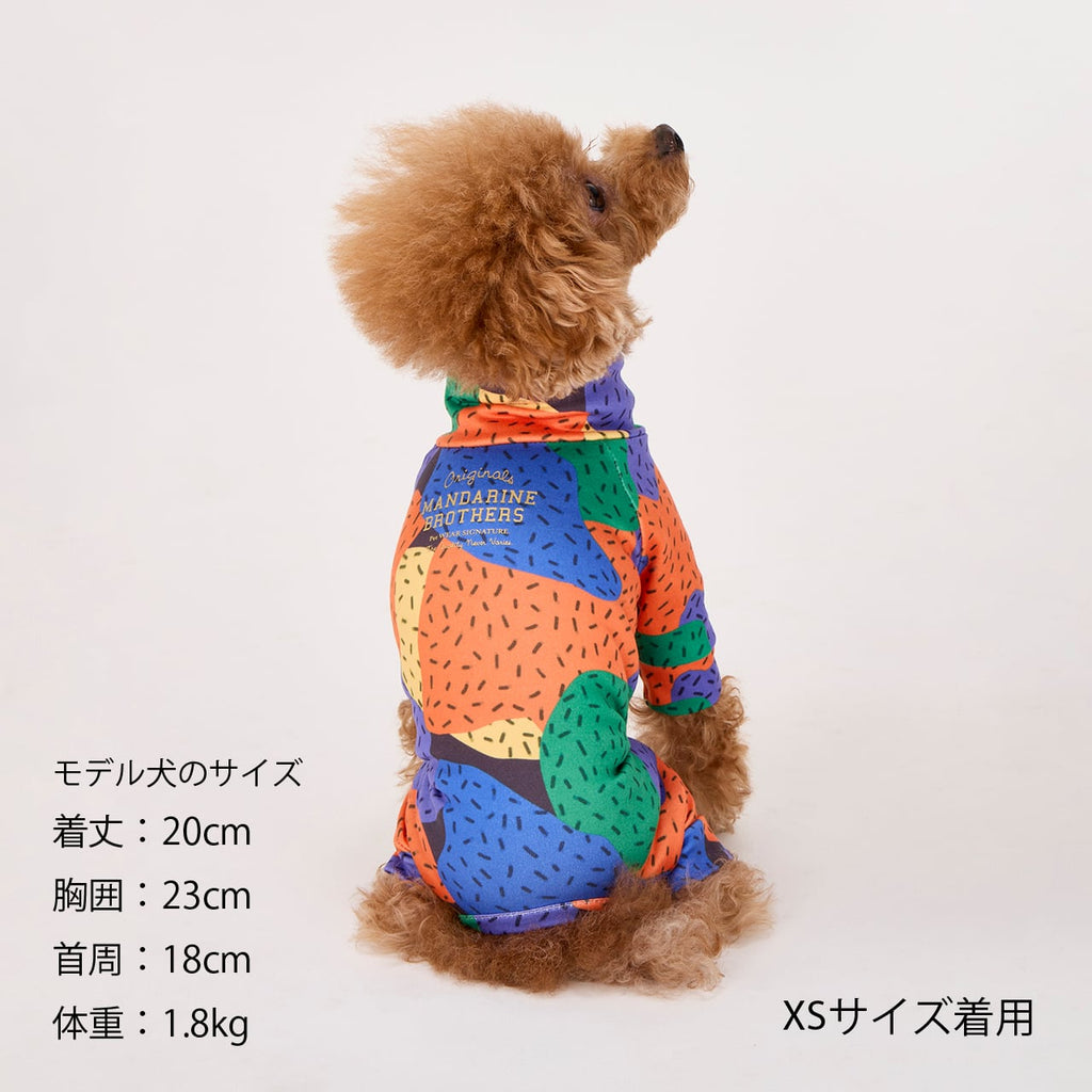 マンダリンブラザーズ スキンタイトスーツマルチプリント UVカット ロンパース つなぎ ドッグウェア 犬服 男の子 女の子 おしゃれ MANDARINE BROTHERS