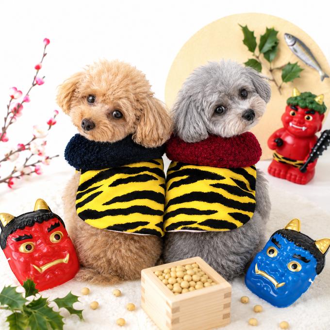 ウィズワン 節分 コスチューム 赤鬼 青鬼 豆まき ケープ マント 防寒 ハンドメイド アクセサリー イベント 犬 猫 男の子 女の子 おしゃれ with WaN