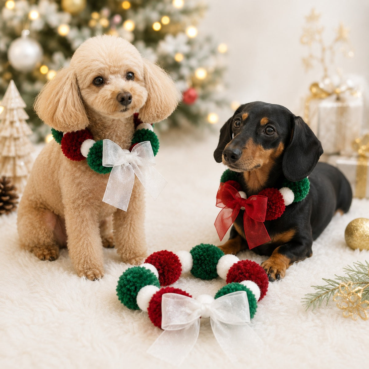 ウィズワン クリスマス ぽんぽんチョーカー コスチューム ハンドメイド アクセサリー イベント 犬 猫 男の子 女の子 おしゃれ with WaN