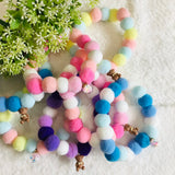 ウィズワン ボンボンチョーカー おすわりくまさん クリアボール ボールネックレス 手作り ハンドメイド 男の子 女の子 おしゃれ with WaN