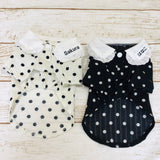 ウィズワン うちの子 名前入り 襟付きTシャツ 水玉 ハンドメイド 犬 猫 男の子 女の子 おしゃれ with WaN
