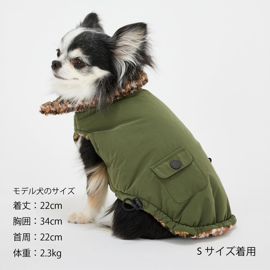 NEW マンダリンブラザーズ 防寒 リバーシブルボアベスト アウター 秋冬 裏起毛 あったか 重ね着 ドッグウェア 冬 男の子 女の子 おしゃれ MANDARINE BROTHERS