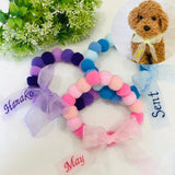 ウィズワン お名前入り うちの子 ボンボンチョーカー ぽんぽん アクセサリー 愛犬のお名前入り ハンドメイド 手作り 犬 猫 男の子 女の子 おしゃれ with WaN